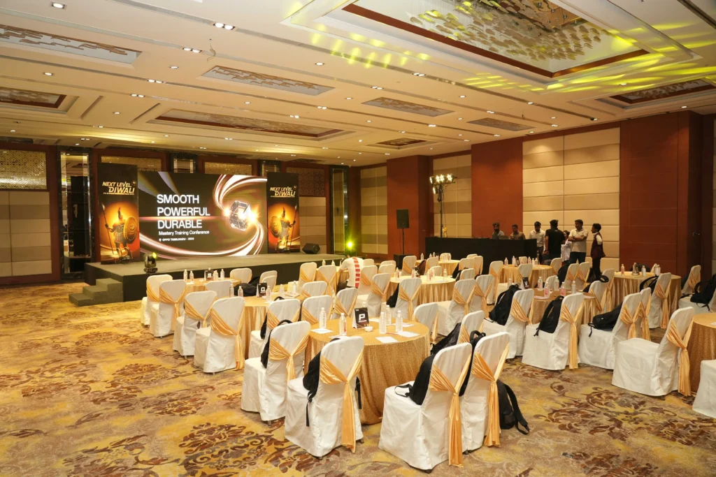 Elegant banquet hall setup for 80+ Oppo employees and partners