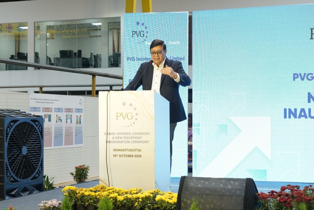 Corporate Event Management for Factory Inauguration – Guest delivering a keynote speech during the inaugural event